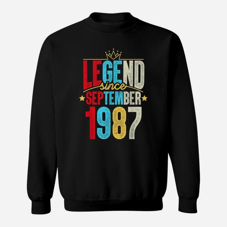 Legend Since September 1987 Bday Gifts 32Nd Birthday Sweatshirt