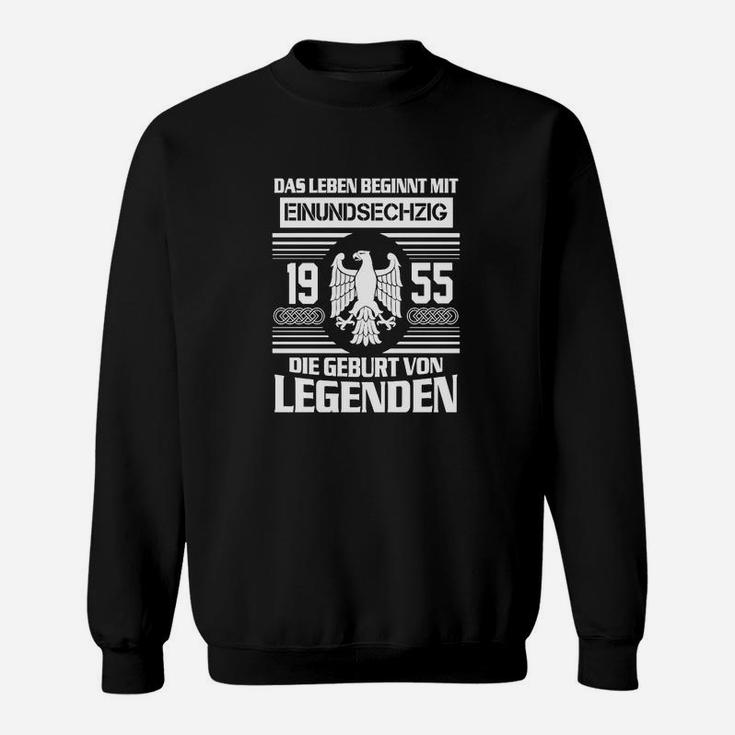 Legenden Geboren 1955 Schwarzes Sweatshirt, Jahrgangs-Design für Geburtstag
