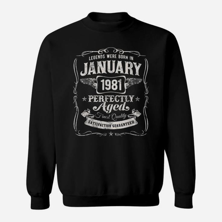 Legends Were Born In January 1981 Shirt 39Th Birthday Gift Sweatshirt
