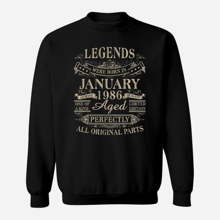 Legends Were Born In January 1986 35Th Birthday Gift Sweatshirt