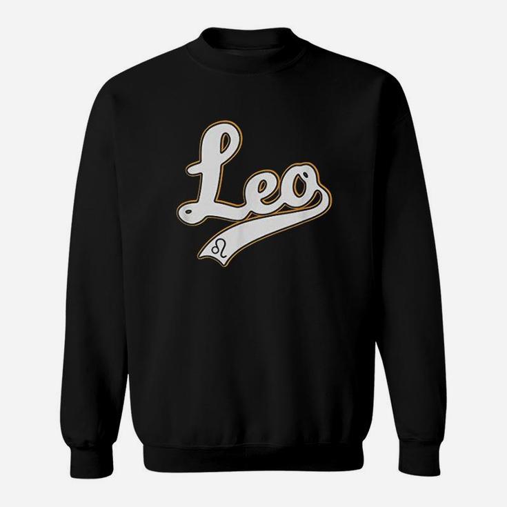 Leo July And August Birthday Astrology Sign Baseball Script Sweatshirt