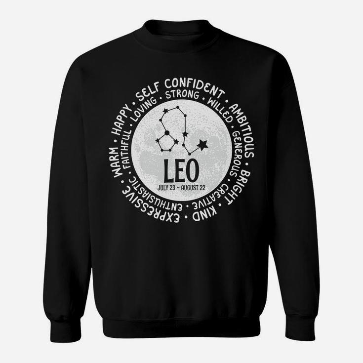 Leo Zodiac Facts Traits Horoscope Sign Astrology Sweatshirt Sweatshirt