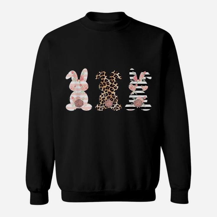 Leopard Easter Bunny Rabbit Trio Cute Easter Sweatshirt
