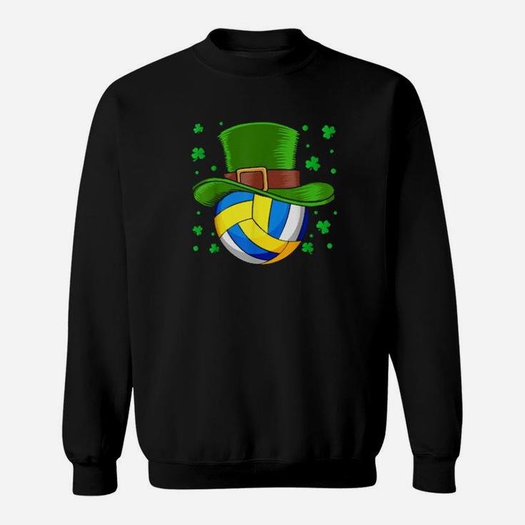 Leprechaun Hat Shamrock Irish Volleyball Sweatshirt
