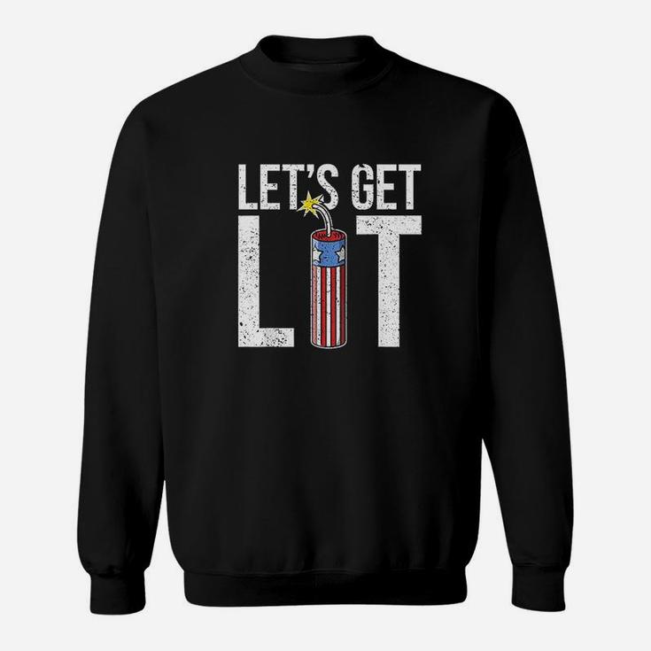 Lets Get Lit Usa Flag Sweatshirt