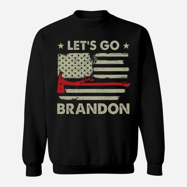 Let's Go Brandon Firefighter Thin Red Line Us Flag Sweatshirt