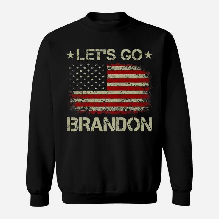 Let's Go Brandon Vintage American Flag Patriotic On Back Sweatshirt
