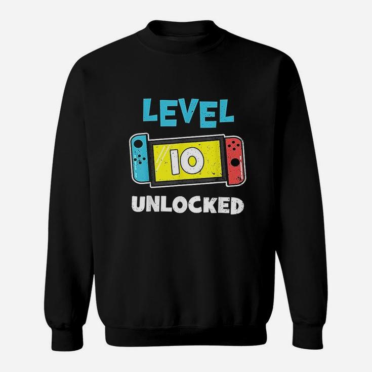 Level 10 Unlocked Gamer 10Th Birthday Gift Video Game Lovers Sweatshirt