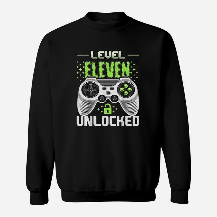 Level 11 Unlocked Video Game 11Th Birthday Gamer Gift Boys Sweatshirt