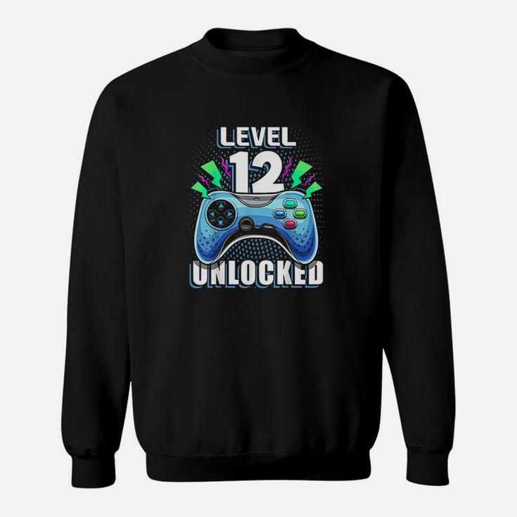 Level 12 Unlocked Video Game 12Th Birthday Gamer Gift Boys Sweatshirt