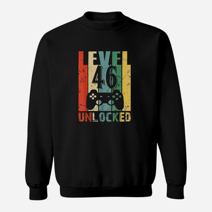 Level 46 Unlocked 46Th Birthday Gift Funny Video Gamer Sweatshirt