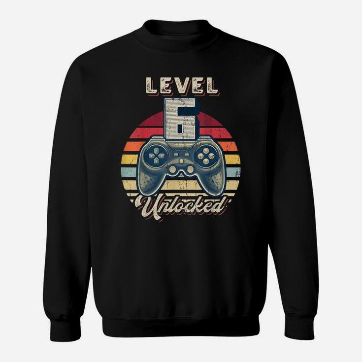 Level 6 Unlocked Video Game 6Th Birthday Gamer Boys Sweatshirt