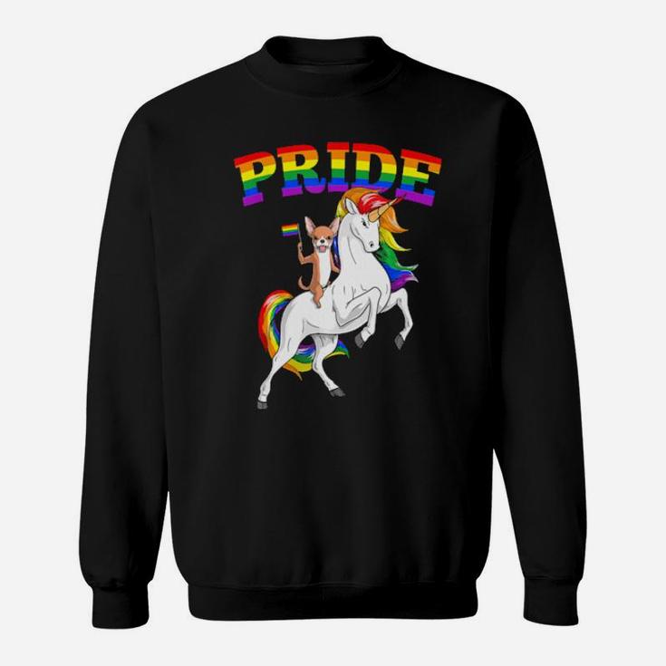 Lgbt Chihuahua Dog Unicorn Gay Pride Rainbow Lgbtq Sweatshirt