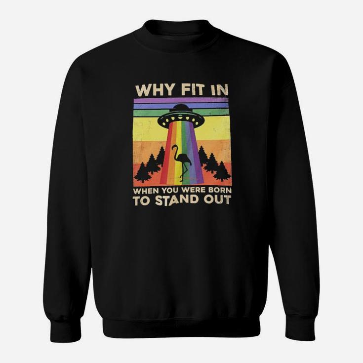 Lgbt Flamingo Why Fit In When You Were Born To Stand Out Sweatshirt