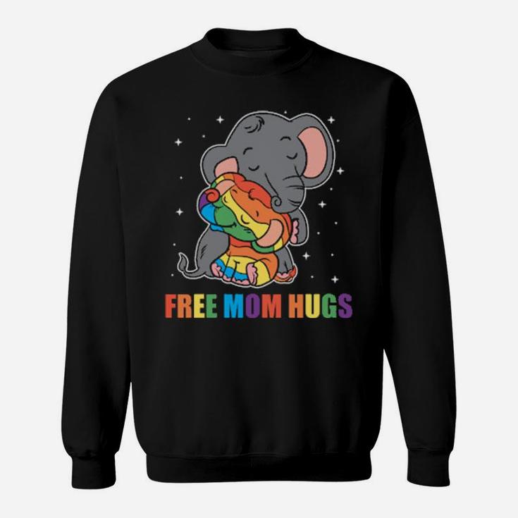 Lgbt Funny Rainbow Elephant Hugs Lesbian Gay Pride Sweatshirt