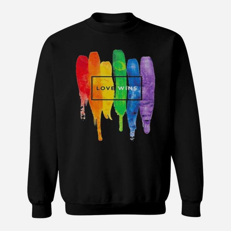 Lgbt Gay Love Lesbian Rainbow Design Print Sweatshirt