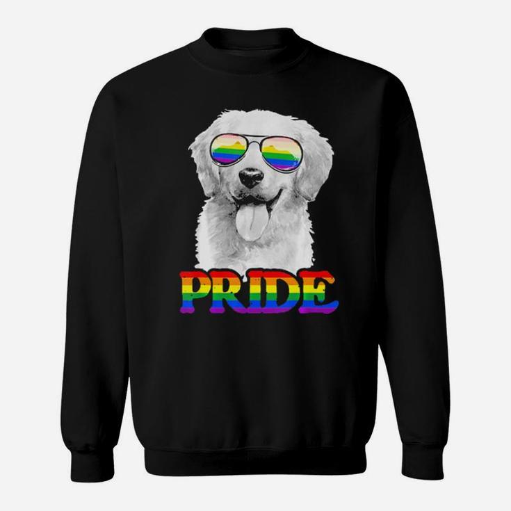 Lgbt Golden Retriever Dog Gay Pride Rainbow Flag Lgbtq Gift Sweatshirt