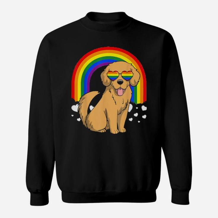 Lgbt Golden Retriever Dog Gay Pride Rainbow Lgbtq Sweatshirt