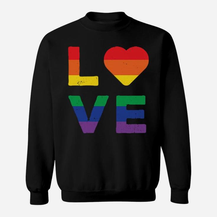 Lgbt Love Rainbow Heart Gay Lesbian Equality Gift Sweatshirt