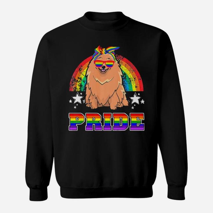 Lgbt Pomeranian Dog Gay Pride Rainbow Sweatshirt