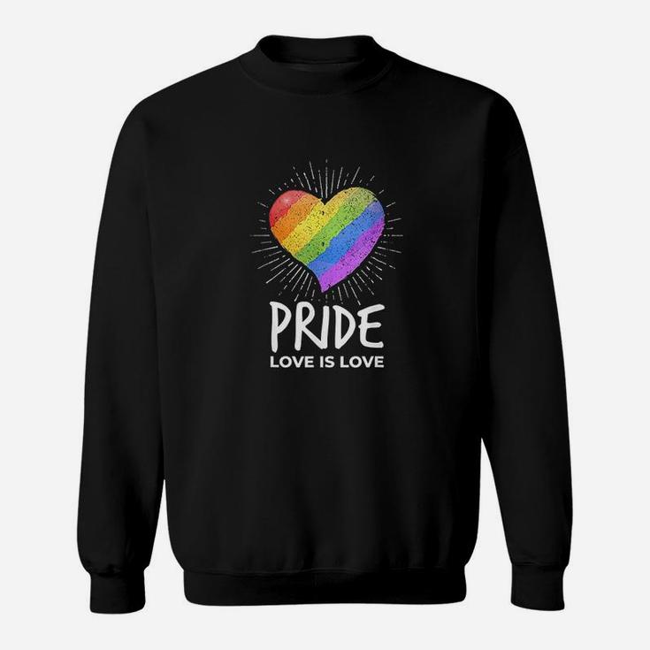 Lgbt Pride Love Is Love Rainbow Heart Gay Rights Support Sweatshirt
