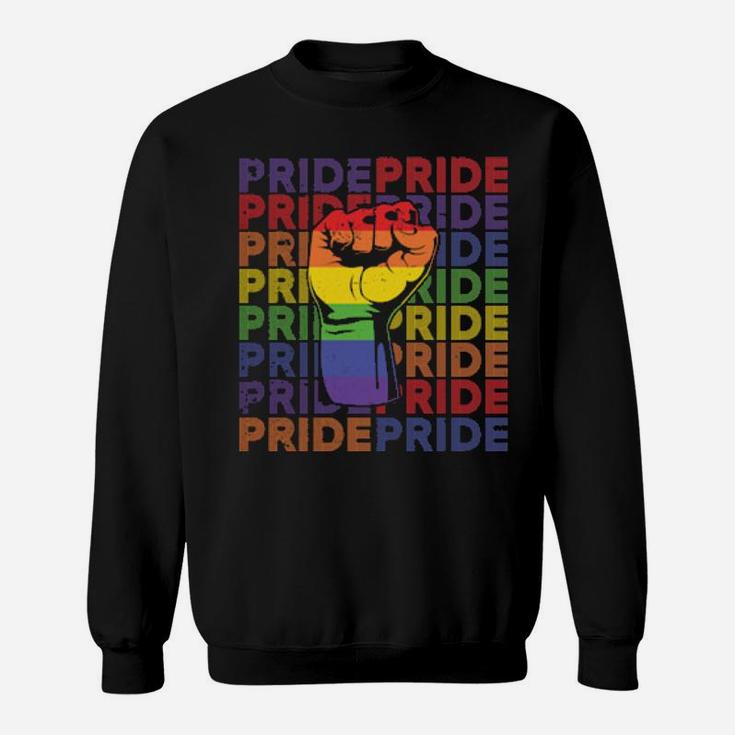 Lgbt Rainbow Fist Pride Lesbian Gay Support Present Sweatshirt