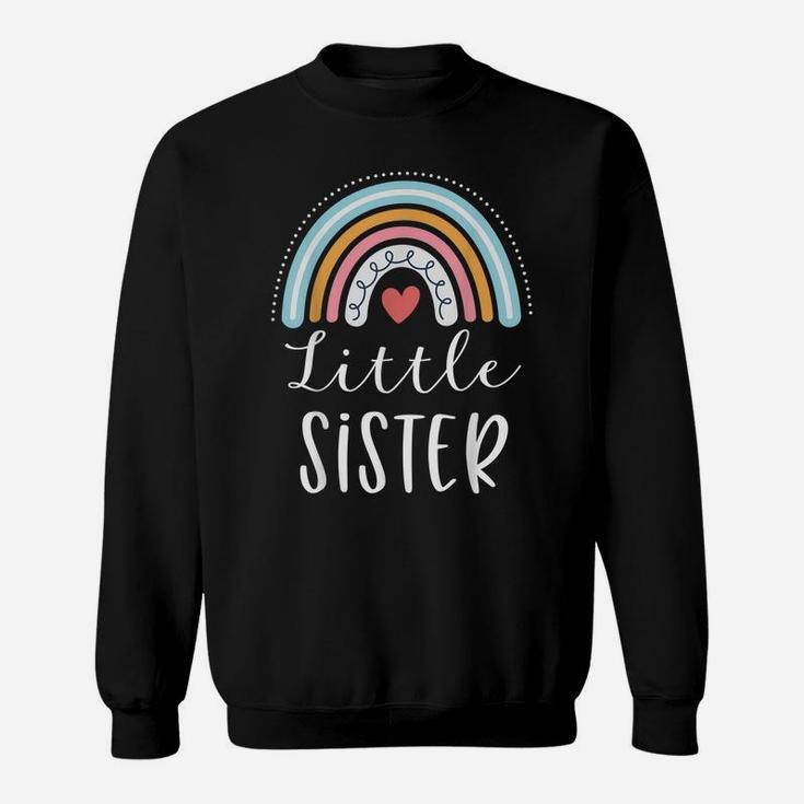 Little Sister Gifts Sibling Family Rainbow Graphic Sweatshirt