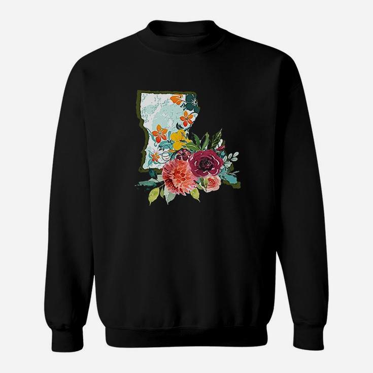 Louisiana Watercolor Flower Cute Sweatshirt