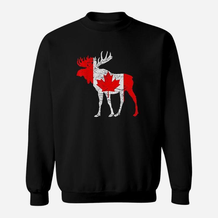 Love Canada Moose Funny Pride Maple Flag Gift Sweatshirt