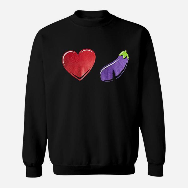 Love Eggplant  Funny Gay Pride Humor Lgbtq Silly Joke For Men Women Sweatshirt
