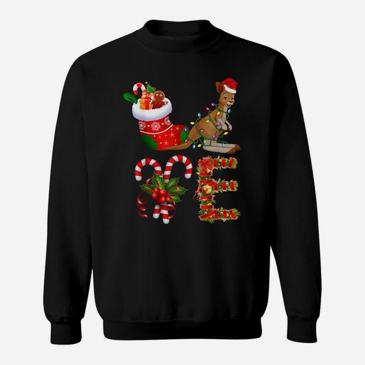 Love Kangaroo Christmas Funny Santa Hat Christmas  Sweatshirt