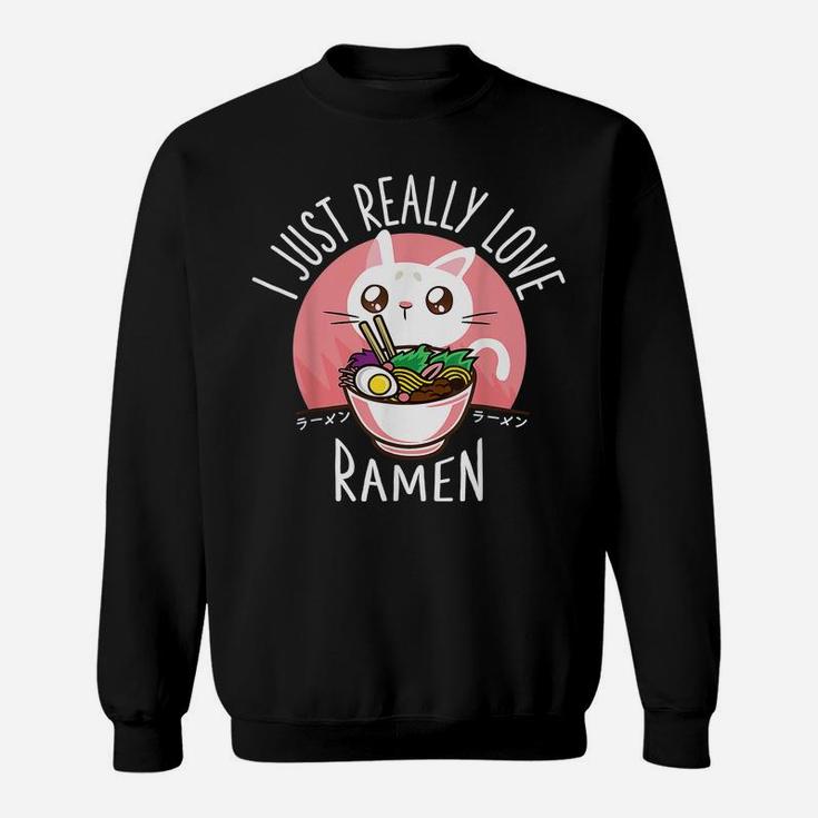 Love Ramen Japanese Noodles Shirt Kawaii Anime Cat Sweatshirt