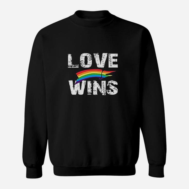 Love Wins  Rainbow Heart Sweatshirt