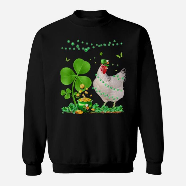 Lucky Chicken Shamrock Saint Patricks Day Irish Sweatshirt