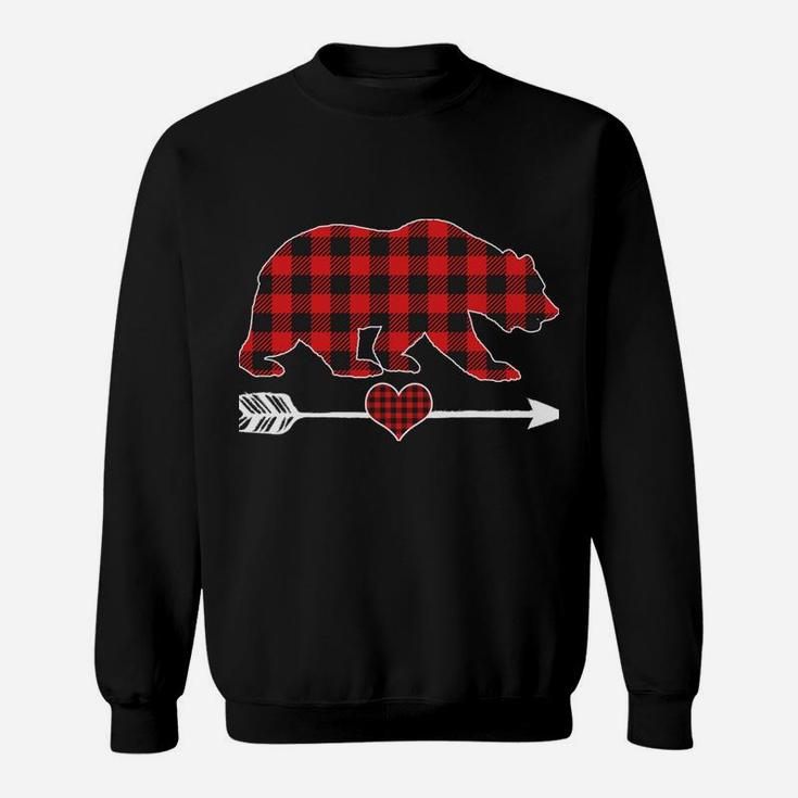 Mama Bear Christmas Pajama Red Plaid Buffalo Family Gift Sweatshirt