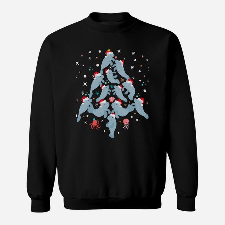 Manatee Christmas Tree Matching Family Funny Xmas Tree Gifts Sweatshirt Sweatshirt