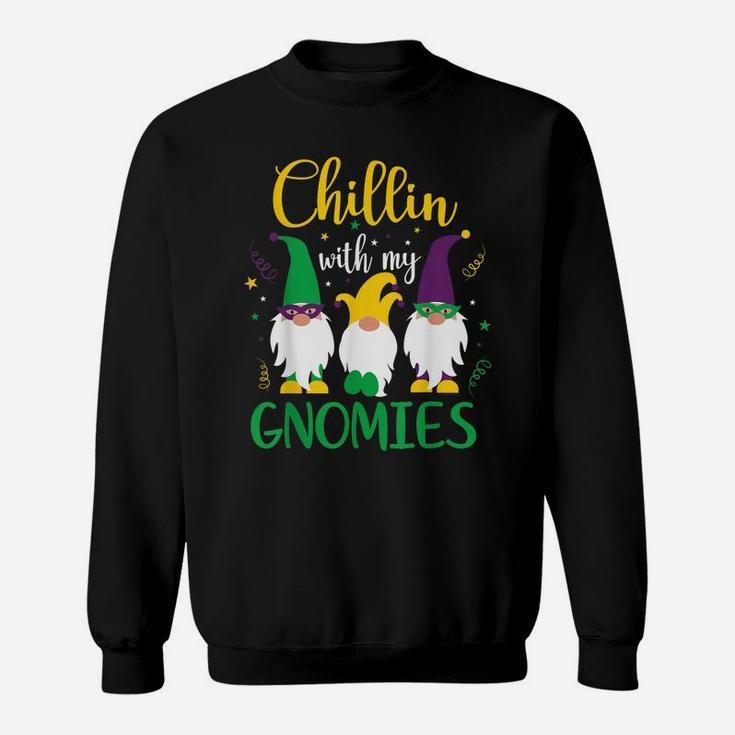 Mardi Gras Chillin With My Gnomies Cute Gnome Sweatshirt
