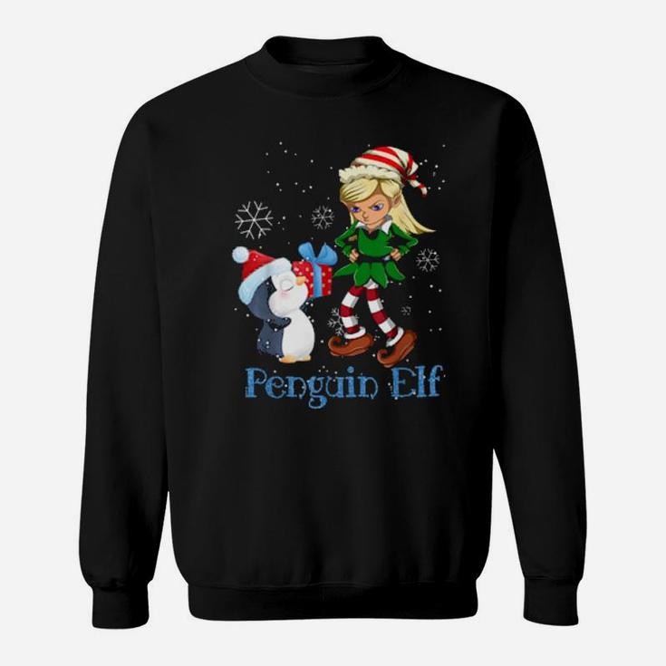 Matching Family Pajama Xmas Penguin Elf Sweatshirt