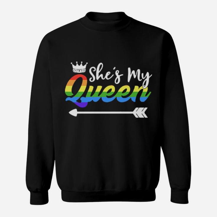 Matching Lesbian Couple Gift Her Queen Girlfriend Lgbt Pride Sweatshirt