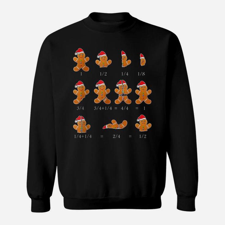 Math Teacher Equation Gingerbread With Santa Hat Christmas Sweatshirt