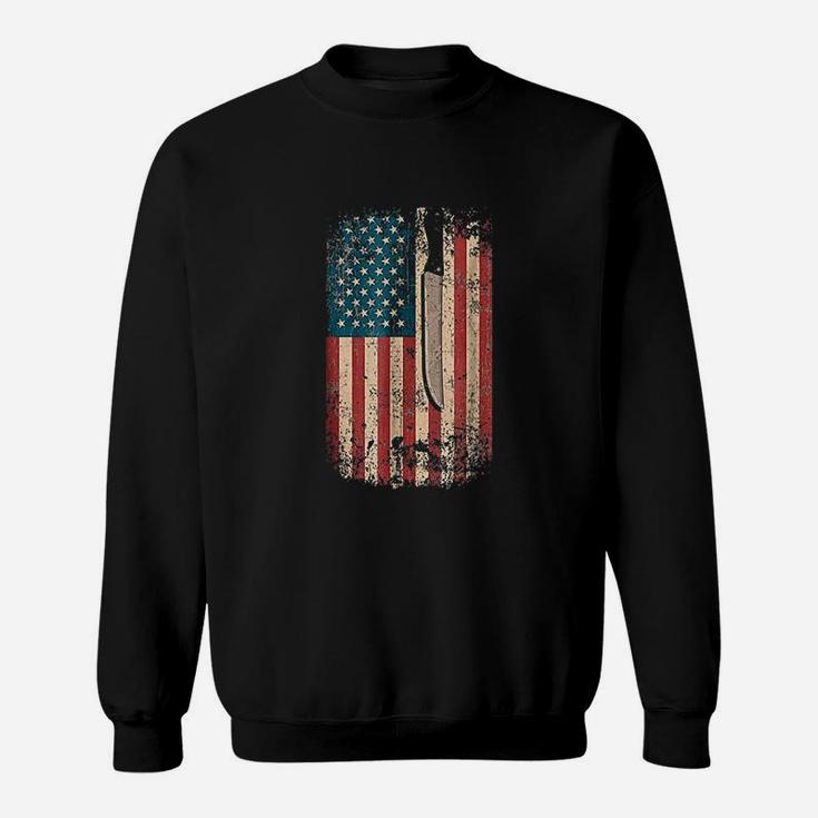 Meat Cutter Profession Usa Flag Sweatshirt