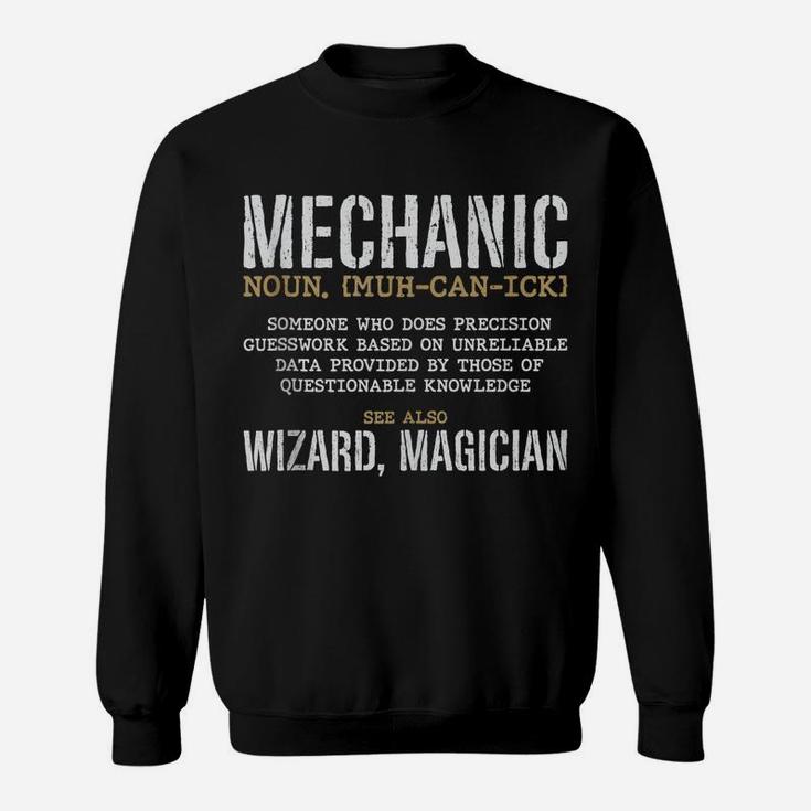 Mechanic Definition Funny Noun Meaning Vintage Gifts Men Sweatshirt