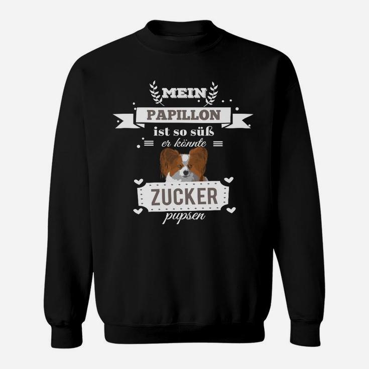 Mein Papillon ist Zucker Süßes Schwarzes Sweatshirt für Hundefans