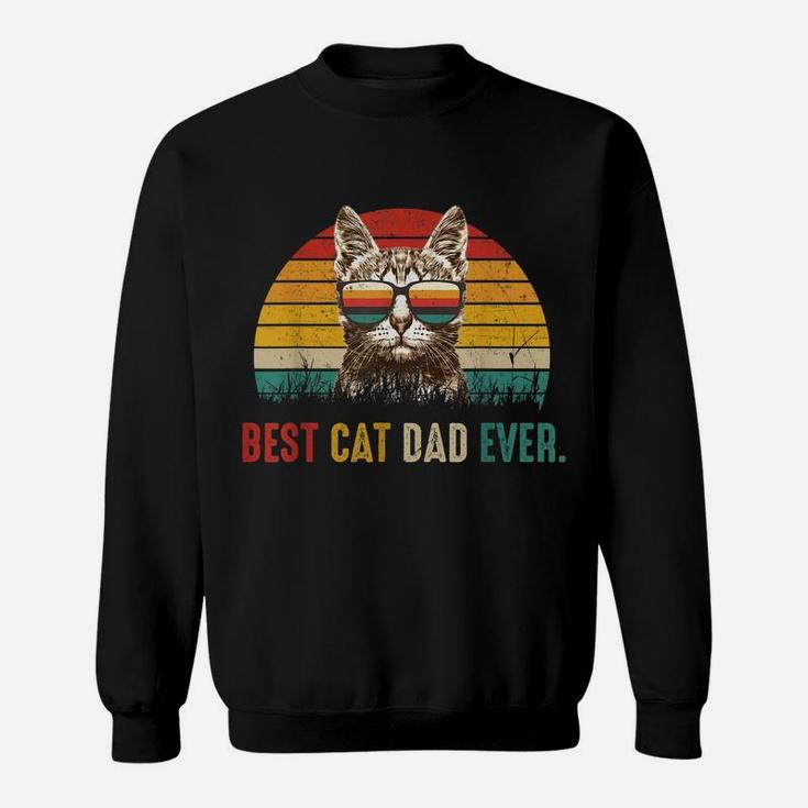 Mens Best Cat Dad Ever Tshirt - Cute Vintage Best Cat Dad Ever Sweatshirt