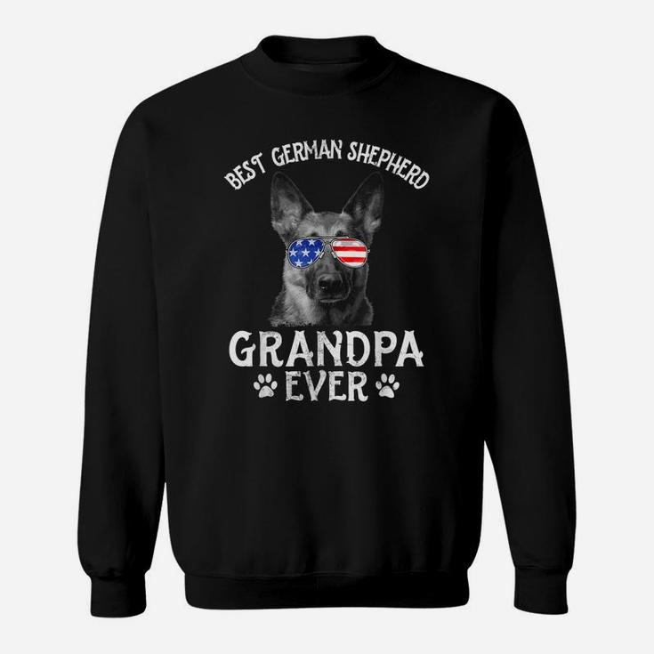 Mens Best German Shepherd Grandpa Ever American Flag 4Th Of July Sweatshirt