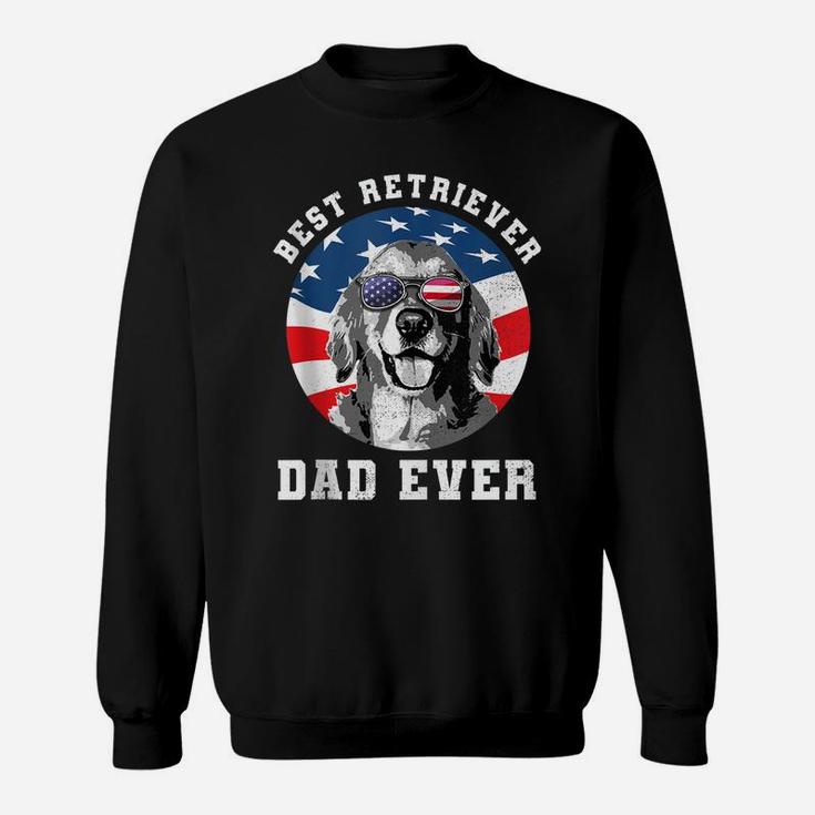 Mens Best Golden Retriever Dad Ever Dog Lover Usa Flag Sweatshirt