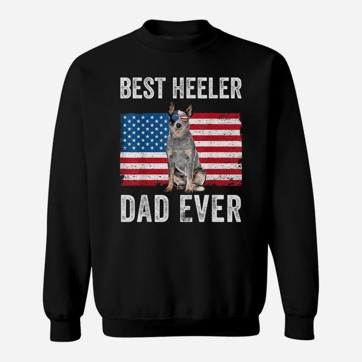 Mens Blue Heeler Dad Australian Cattle Dog Lover American Flag Sweatshirt