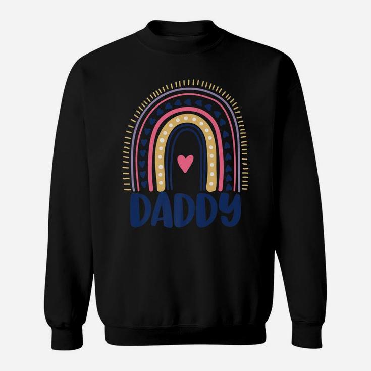 Mens Boho Rainbow Daddy Dad Of Birthday Girl Cute Matching Sweatshirt