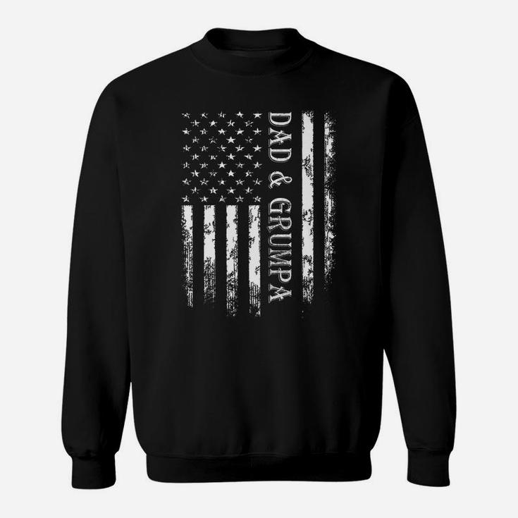 Mens Funny American Flag I Have Two Titles Dad And Grumpa Sweatshirt