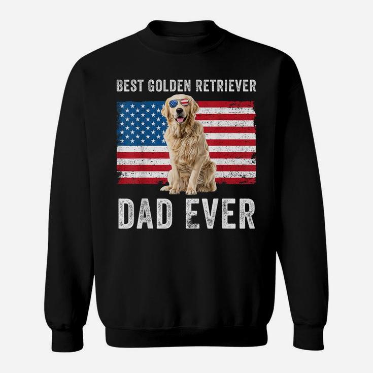 Mens Golden Retriever Dad American Flag Dog Lover Owner Christmas Sweatshirt